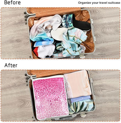 Mesh Laundry Bags Lingerie Bags for Washing Delicates 2 PCS Durable Wash Bag with Zipper Small and Medium Washable Gradient Pink Leopard Print