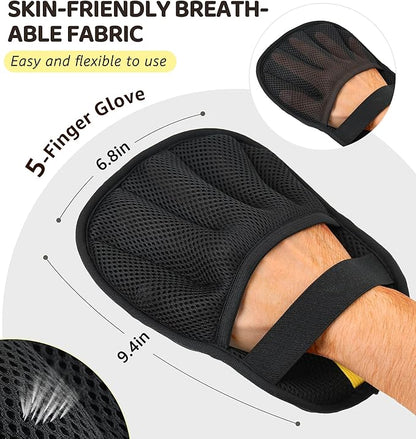 Pet Hair Remover Glove for Couch, Furniture, Carpet, Car Seat & Clothes, Electrostatic Hair Removal Mitts, 5-Finger Design, Flexible Easy Grip, Gentle Grooming Glove for Shedding Dogs & Cats