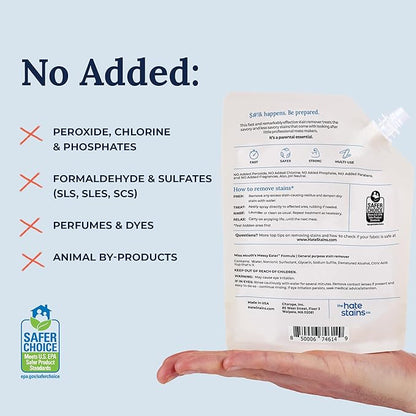 Miss Mouth's Messy Eater Stain Treater - 4oz 2-Pack Spray & 16oz Refill Pouch - Laundry Spot Cleaner for Baby Clothes, Carpet & Fabric