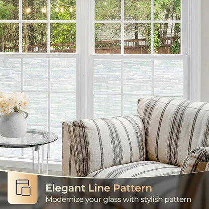 rabbitgoo Window Privacy Film, Frosted Glass Window Film Static Cling Covering, Non Adhesive Privacy Clings Vinyl, Removable Frosting Sticker for Home Decoration, White, 17.5 x 78.7 Inches