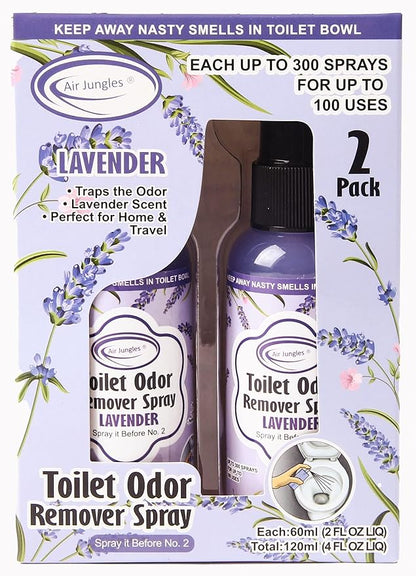 Air Jungles Bathroom Freshness Essentials Bundle :Toilet Bowl Cleaner Tablets, Lavender Odor Eliminator Spray & Flushable Wipes (300 Count)
