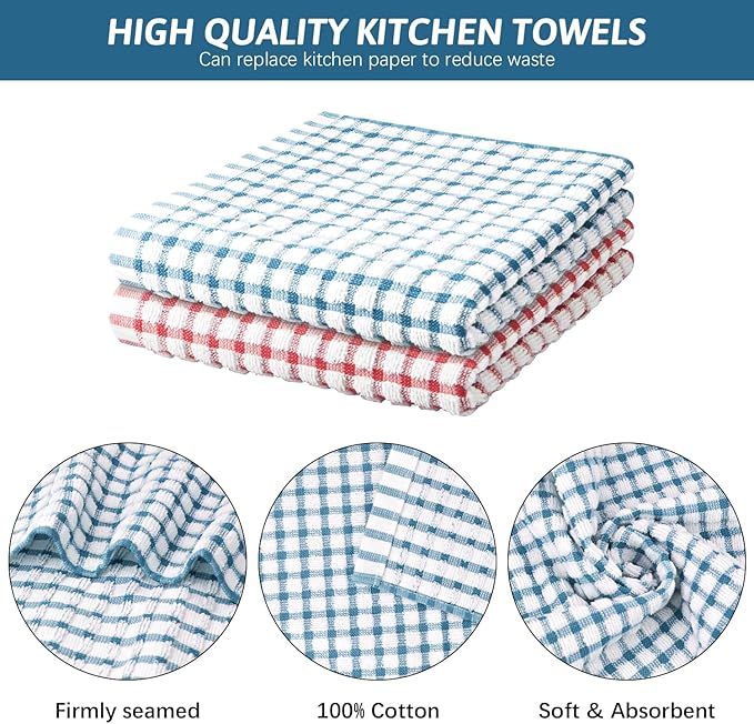 Nialnant 8 Pack Dish Cloths for Washing Dishes, 100% Cotton Reusable Cleaning Rag, Quick Drying Dish Towels for Kitchen-11 x 11 Inches