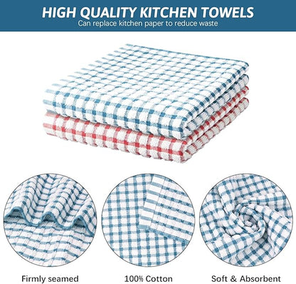 Nialnant 12 Pack Kitchen Dish Cloths,100% Cotton Kitchen Towels Soft Absorbent Quick Drying Dish Rags for Kitchen,Washing Dishes,Cleaning rags-11 x 11In