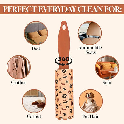 Expressions 5pc Mini Lint Rollers Value Pack - Colorful Compact Mini Lint Roller for Travel, Household Essentials Pet Hair Removal Tool & Lint Removers for Clothing (Brown)