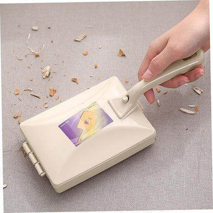 Crumb Sweeper 4x10 Handheld Crumb Brush with 2 Roller Brush & Inner Container Ergonomic PP Crumb Catcher Cleaning Crumber for Table Bed Sofa Carpet