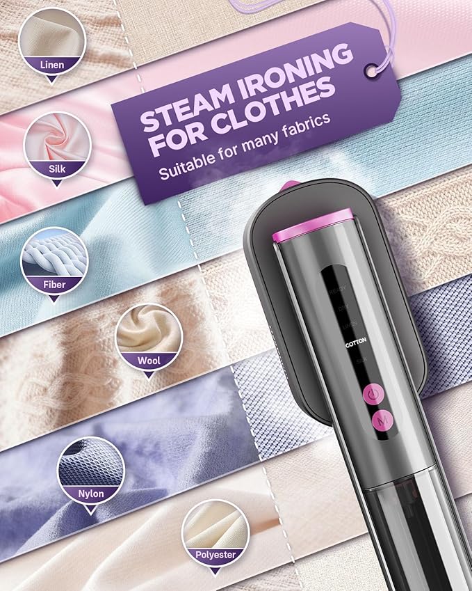 Travel Steamer for Clothes - Fast Wrinkle Remover Portable Iron 100-240V, Steamer ＆ Iron for Clothes 2 In 1, Handheld Garment Steamer with 4 Modes, Travel Size Clothes Steamer Iron for Home/Global