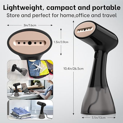 GS01 Steamer for Clothes, clothes steamer handheld with Ultra Large 400ml Water Tank, 1500W High Power, 20S Fast Heat-up,Wrinkle Remover,Portable Handheld Design Travel Steamer