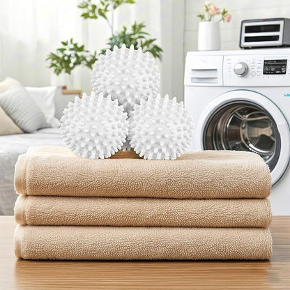 6 Pack Laundry Balls for Dryer, Dryer Balls Laundry Reusable, Dryer Ball Plastic Pellet Packs for Fabric Soften, Reduce Wrinkle and Less Static Cling-White