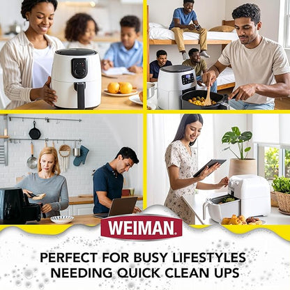 Weiman Foaming Air Fryer Cleaning Kit, Cleaner & Degreaser for Ceramic Baskets & Trays, Removes Grease, Grime, Oil & Baked-On Food, Includes Non-Abrasive Sponge, Fast-Acting, Residue-Free, 14 oz