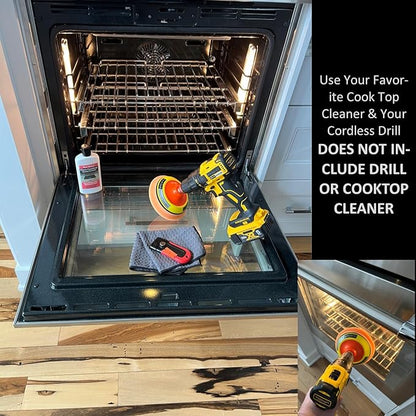 Keyfit Tools SmoothOperator PROFESSIONAL Drill Powered Glass Ceramic Cooktop Cleaner Oven Door Glass Stove Top Polisher ~ HexaMax M780 Proprietary Non Abrasive Cleaning/Polishing Material