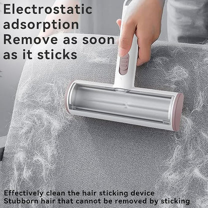 Pet Hair Remover, Lint Brush - Reusable Lint Roller for Cat & Dog Hair on Couch, Carpet, Rugs & Bedding - Portable, Eco-Friendly, No Need for Lint Roller Refills (Brown & White)
