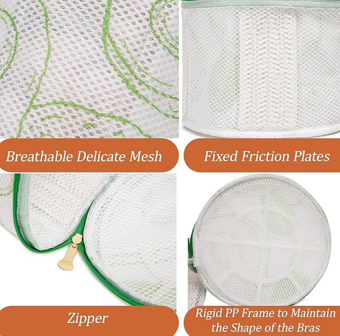 3 Pack Delicates Laundry Bags for Bras and Lingerie – Mesh Wash Bags with Anti-Deformation Structure & Fixed Friction Plates – Prevent Tangling, Snags & Stretching – Ideal for Sports Bras, Travel