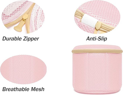 2 Pack Bra Laundry Bags for Washing Machine, Delicate Underwear Wash Bags with Anti-Deformation Structure & Fixed Friction Plates