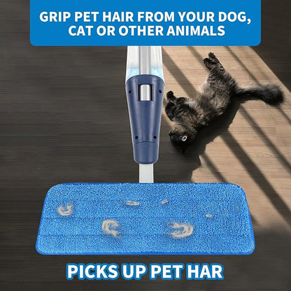 3 Pack Microfiber Reusable Mop Pads, Wet/Dry Floor Cleaning Refill Mop Pads, Spray Mop Hard Wood Floor Mop Pads Refills, Machine Washable Power Mop Pads Replacement