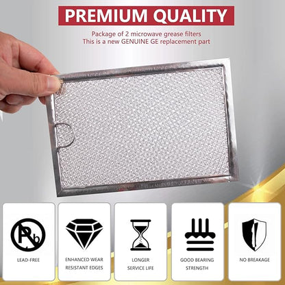 Microwave oven Grease Filter for G.EWB06X10309 WB06X10359 L.G 5230W1A012B Vent Replacement Filter 5 X 7-5/8 X 3/32 In (Pack 4)