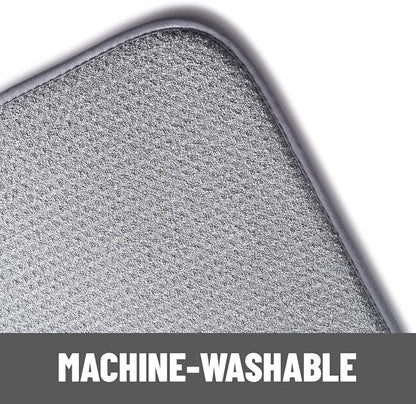 Bellemain XL Dish Mat Microfiber Dish Drying Mat, Super absorbent (Grey, 16" x 18")
