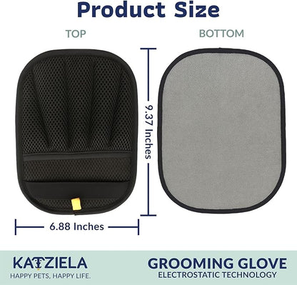Katziela FurTidy Glove Pet Hair Remover Glove for Dogs & Cats, Reusable Electrostatic Grooming Mitt for Furniture, Clothing, Carpet & Car Seats – Washable & Eco-Friendly Deshedding Tool