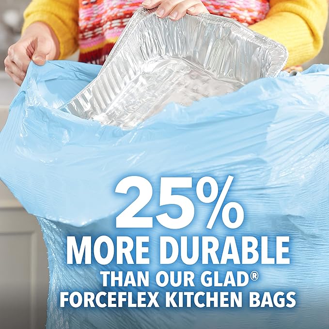 Glad Tall Kitchen Trash Bags 13 Gallon, MaxStrength Beachside Breeze Garbage Bags, Odorshield with Drawstring, 34 Count