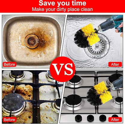 Remerry Drill Brush Nylon Drill Brush Attachment Electric Power Scrubber Scrub Attachment Multi Purpose Cleaning Supplies for Bathroom Surfaces Tub Grout Shower Kitchen Tile Auto Car