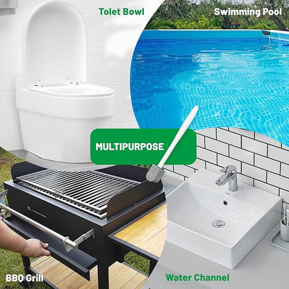 Pumice Stone Toilet Bowl Cleaner,Bathroom Cleaner Brush Toilet Wand Refills with 30CM Long Handle for Remove Hard Water Stains with 1 Wand+ Pumice Stones (10 Pack Stone)
