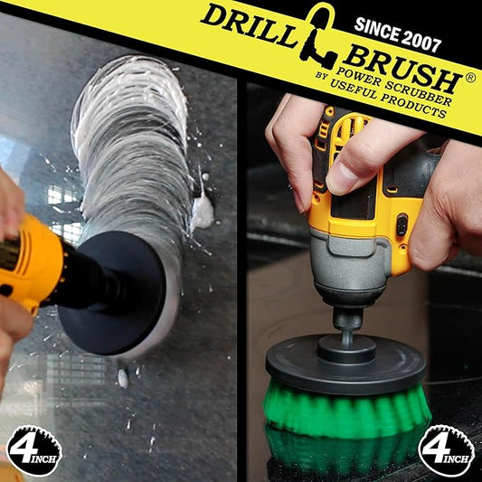 Cleaning Supplies - Kitchen Accessories - Drill Brush - Grout Cleaner - Indoor/Outdoor Spin Brush Cleaning Kit - Stove, Oven Rack, Counters, Flooring - Bathroom Accessories - Scrub - Shower Curtain