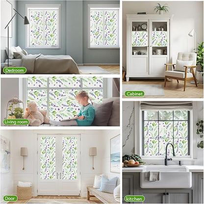 Frosted Glass Window Film, Heat Insulation, UV Block, Anti-Glare, One Way Privacy Tint, Static Cling for Home Bathroom Door, Renter Friendly, Day & Night Privacy