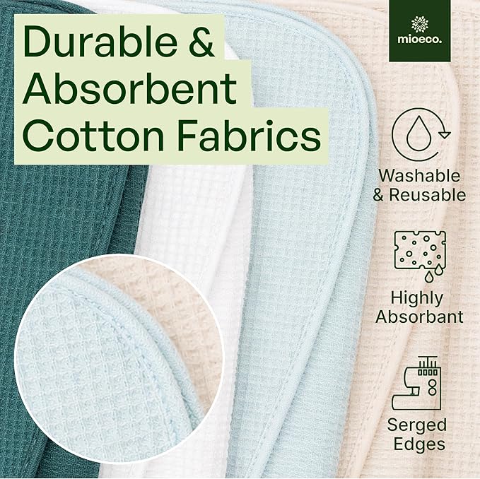 24 Pack Multicolored Reusable Paper Towels - Nature Friendly - Organic Cotton Alternative - Thick, Strong, Paperless Kitchen Dish Cloths - Reusable Napkins - Dish Towels - Cloth Napkin