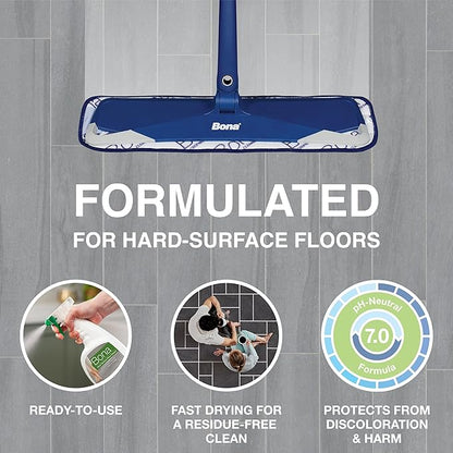 Bona Multi-Surface Floor Cleaner Spray - 32 fl oz - Unscented - Refillable - Residue-Free Floor Cleaning Solution for Stone, Tile, Laminate, and Vinyl Floors