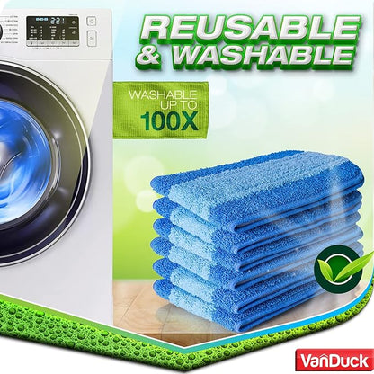 VanDuck Microfiber Cleaning Pads Compatible with Bona Mop (6 Pack) - Microfiber Mop Pads for Hardwood Floor for 18 Inch