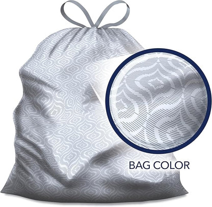 Color Scents Tall Kitchen Trash Bags - 13 Gallon, 20 Bags (1 Pack of 20 Bags), Drawstring - Silver bag in Simply Clean Scent with Microban