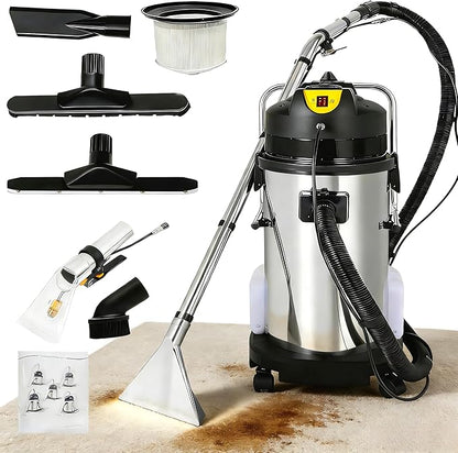 Commercial Carpet Cleaning Machine, 1000W 110V 40L/11Gal Professional Commercial 3 in 1 Carpet Spraying Floor Brush Cleaner Extractor Vacuum Washing Machine Portable Carpet Cleaner (40L)