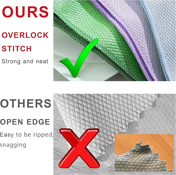 Large Streak Free Glass Cleaning Cloth, Lint Free Nanoscale Microfiber Fish Scale Tower, 15.8" x 19.7" (Mix, 5 Pack)