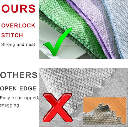 Large Streak Free Glass Cleaning Cloth, Lint Free Nanoscale Microfiber Fish Scale Tower, 15.8" x 19.7" (Mix, 5 Pack)