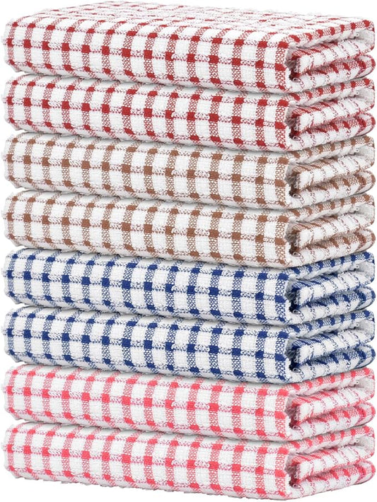 Nialnant 8 Pack Kitchen Towels, Dish Towels for Kitchen, 100% Cotton Dish Cloths for Washing Dishes, Quick Drying Reusable Cleaning Rag - 25 x 16 in