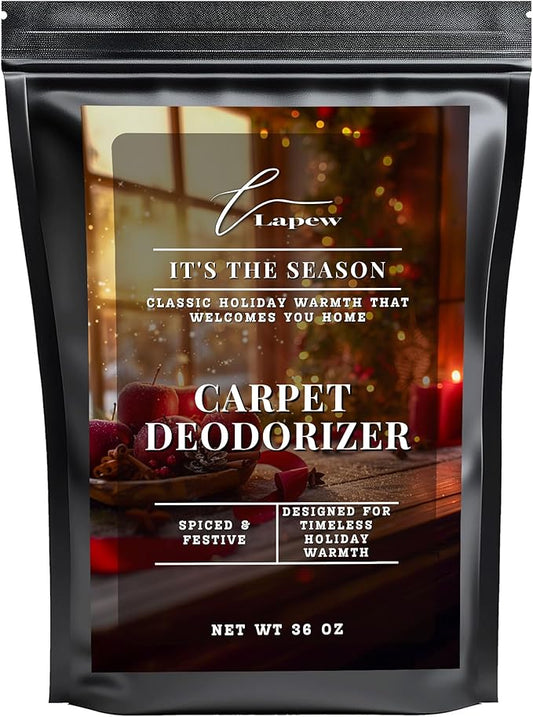 Lapew It's The Season Carpet Deodorizer Powder - Pet Safe Freshener for Vacuuming | Scented Odor Eliminator for Home | 36 oz
