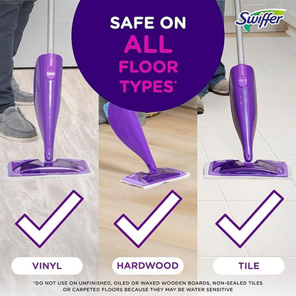 Swiffer WetJet Hardwood Floor Cleaner Spray Mop Pad Refill, Bathroom Cleaning Supplies, Hardwood Floor Cleaner, Multi Surface, 24 Count (Pack of 2)