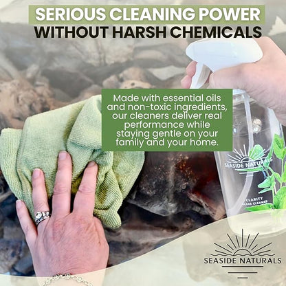 Cleanse Kit – Non-Toxic Bathroom Cleaner with Citrus Essential Oils (Lemon, Grapefruit & Orange) – Refillable Glass Bottle, Plant-Based Deep Clean Formula. 1oz - makes 1 bottle.