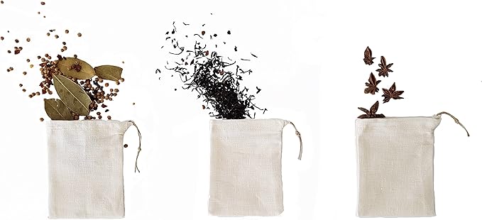 Cloth Reusable Tea Bag and Bulk Spice Bag - Made in Canada of Hemp and Organic Cotton - Zero Waste, Eco-Friendly, Natural Loose Leaf Tea Infuser