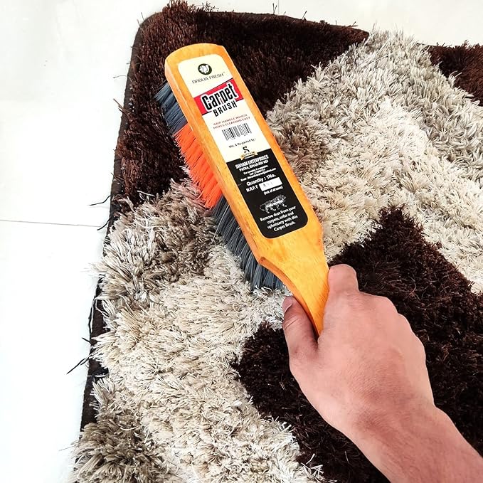 Premium Carpet Cleaning Brush for Home, Multipurpose Dirt and Dust Cleaner with Wooden Handle and Long Bristles, Ideal for Sofa, Car, Bed, Curtains, Mats, Rugs Pack of 1