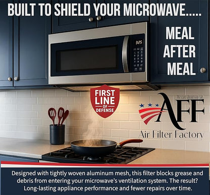 Air Filter Factory Replacement For Frigidaire 5303319568 Microwave Oven 12-Layer Aluminum Grease Filter 2-Pack