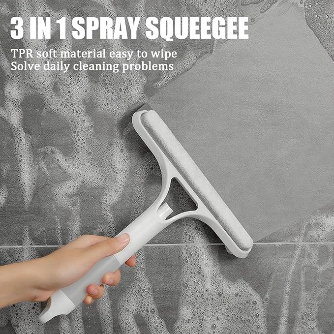 3 in 1 Spray Squeegee, WindowSqueegee with Spray 3 in 1 WindowSqueegee Cleaner, Spray WindowSqueegee Cleaner Tool with SprayBottle, for Car, Home, Kitchen Window (Yellow)