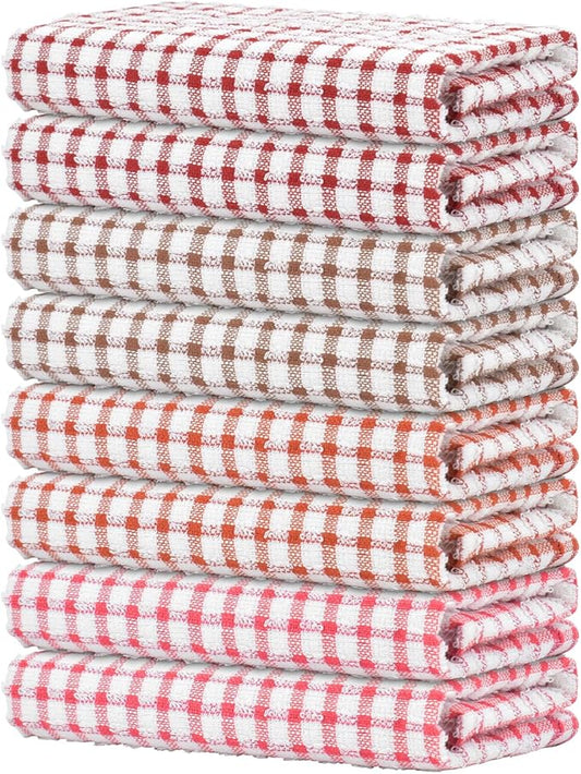 Nialnant 8 Pack Kitchen Towels, Dish Towels for Kitchen, 100% Cotton Dish Cloths for Washing Dishes, Quick Drying Reusable Cleaning Rag - 25 x 16 in
