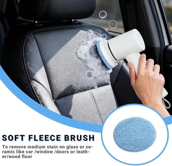 Replacement Brush Heads, 4-Pack Multi-Surface Spin Scrubber Heads for Cordless Electric Power Scrubber, Cleaning Pads for Bathroom, Kitchen, Tile, Bathtub, Car Detailing & Floor
