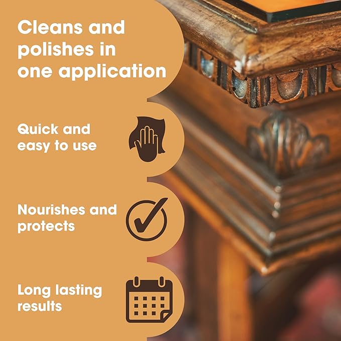 Furniture Clinic Premium Beeswax Polish (6.8oz/200ml) | Condition, Restore, Protect, & Waterproof Wood Furniture, Cabinets, and More | Natural Wax for all Wood Types & Colors - Oak, Teak, Dark & Light