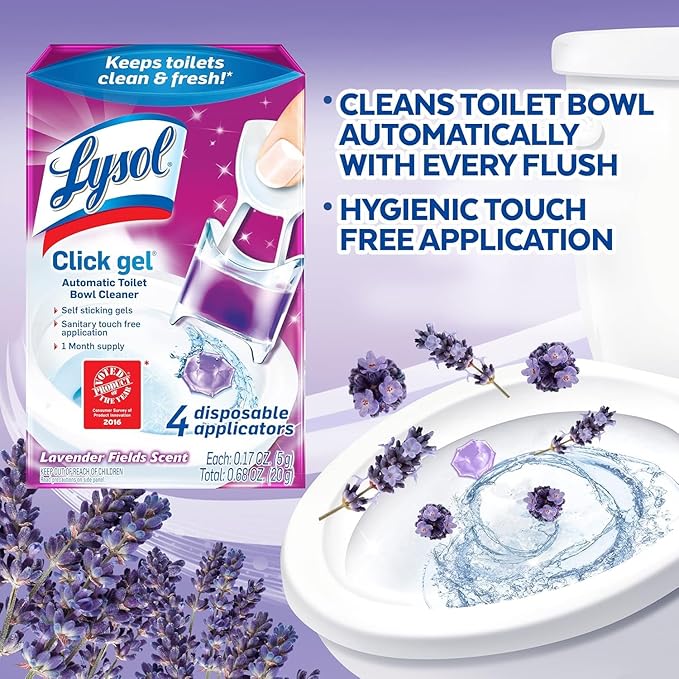 Lysol Automatic Toilet Bowl Cleaner, Lavender, (Pack of 4, 24 Count Total)