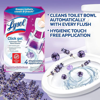 Lysol Automatic Toilet Bowl Cleaner, Lavender, (Pack of 4, 24 Count Total)