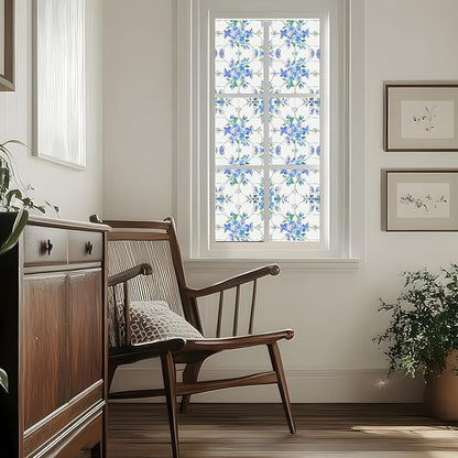 Frosted Glass Window Film, Heat Insulation, UV Block, Anti-Glare, One Way Privacy Tint, Static Cling for Home Bathroom Door, Renter Friendly, Day & Night Privacy