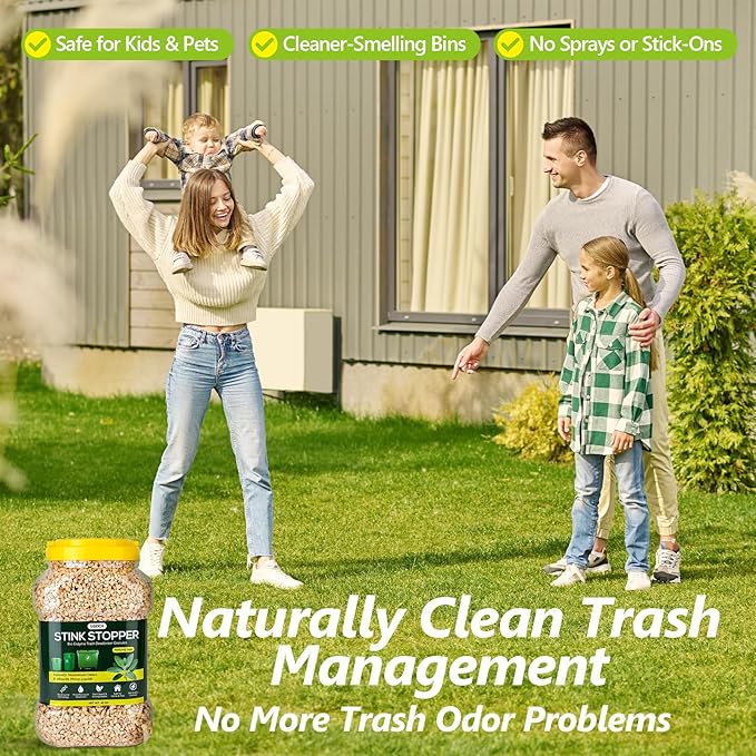 USKICH Outdoor Trash Can Deodorizer Odor Eliminator,Garbage Disposal Cleaner and Deodorizer,Plant-Based Powerful Absorbing Granules for Trash Bins,Dumpster,Outdoor Waste and Garbage Cans,45 OZ