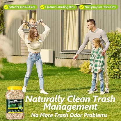 USKICH Outdoor Trash Can Deodorizer Odor Eliminator,Garbage Disposal Cleaner and Deodorizer,Plant-Based Powerful Absorbing Granules for Trash Bins,Dumpster,Outdoor Waste and Garbage Cans,45 OZ