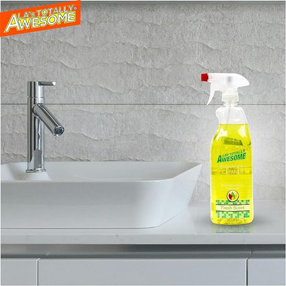 La's Totally Awesome Bathroom Cleaner, Removes Soap Scum & Stubborn Stains, Plant-Derived Formula, 32 Fl Oz (Pack of 6)